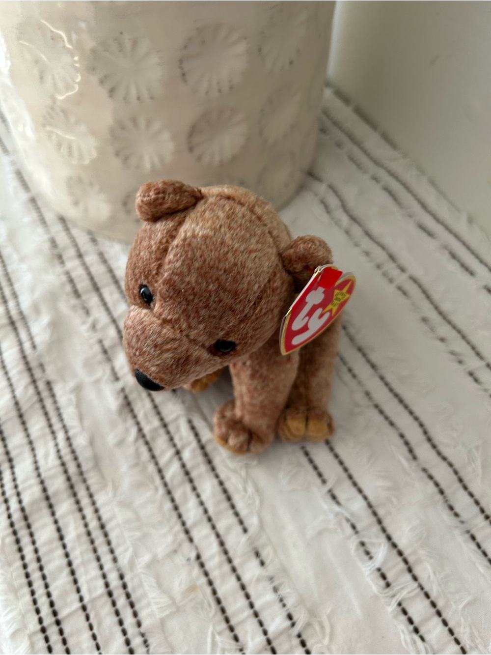 Vintage 1999 Ty Beanie Baby Pecan Bear Brown Plush